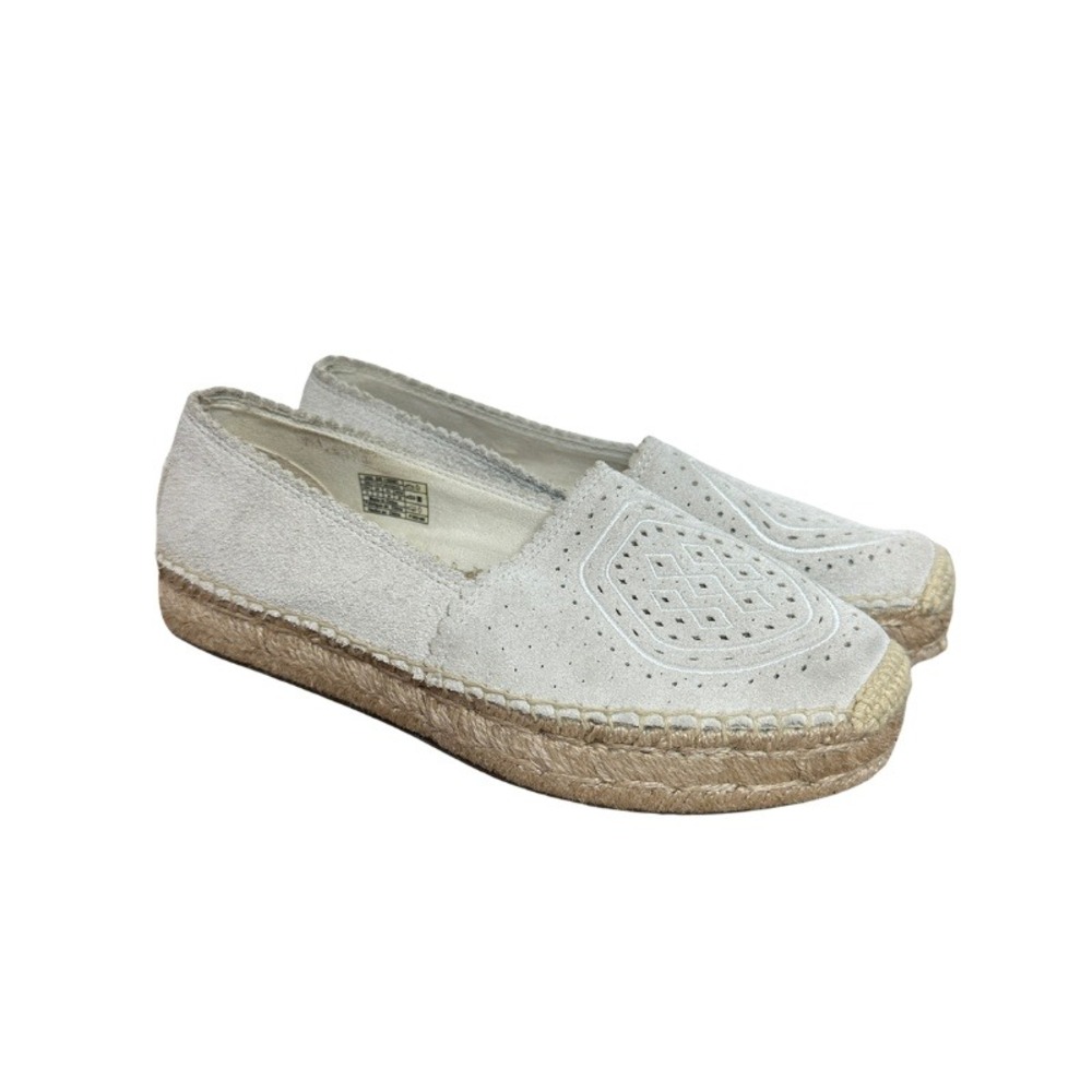 UGG‎ Heidi Espadrilles Suede Slip On Flats Cream Beige Perforated Size 8 NEW
